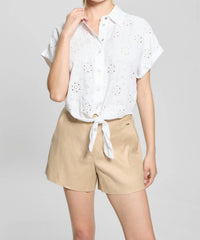 Guess Brigitte Embroidered Shirt in pure white - women's shirt