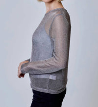 Design History - Metallic Long Sleeve Mesh Top