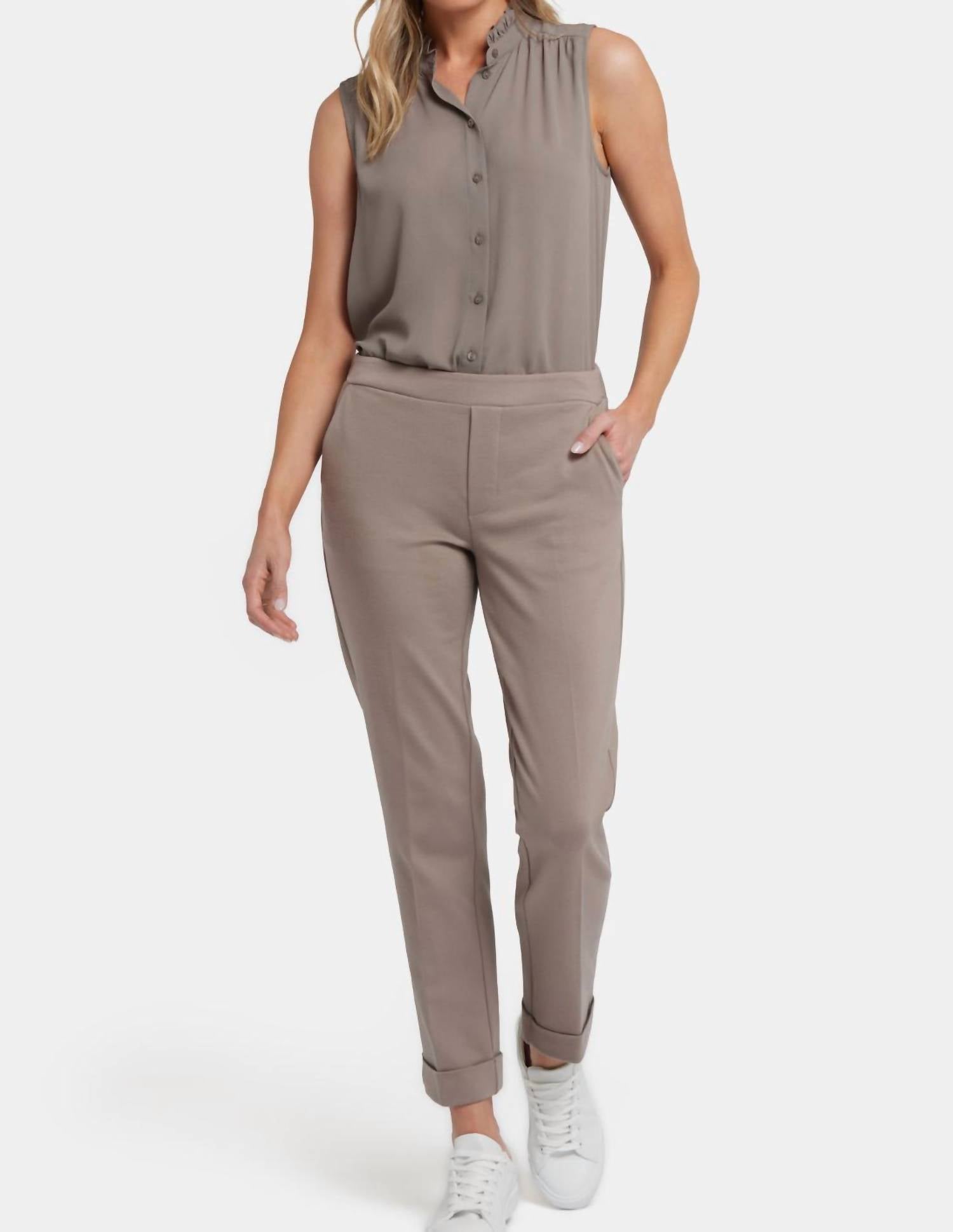 NYDJ Cassidy Pull-on Trousers With Cuffs in saddlewood - women's pants