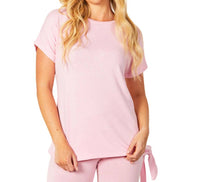 Short Sleeve Side Tie Detail Top