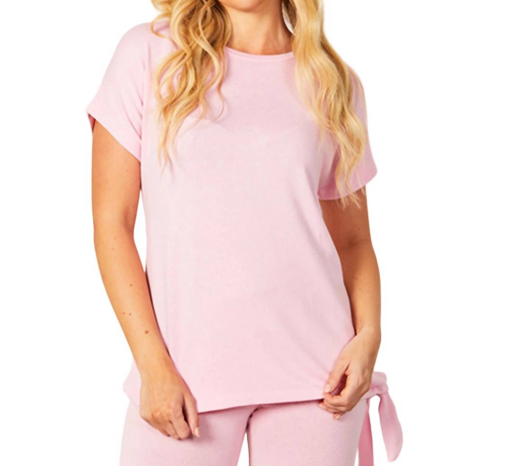 Short Sleeve Side Tie Detail Top