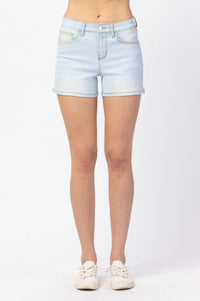 Judy Blue - Rainbow Thread Jean Shorts