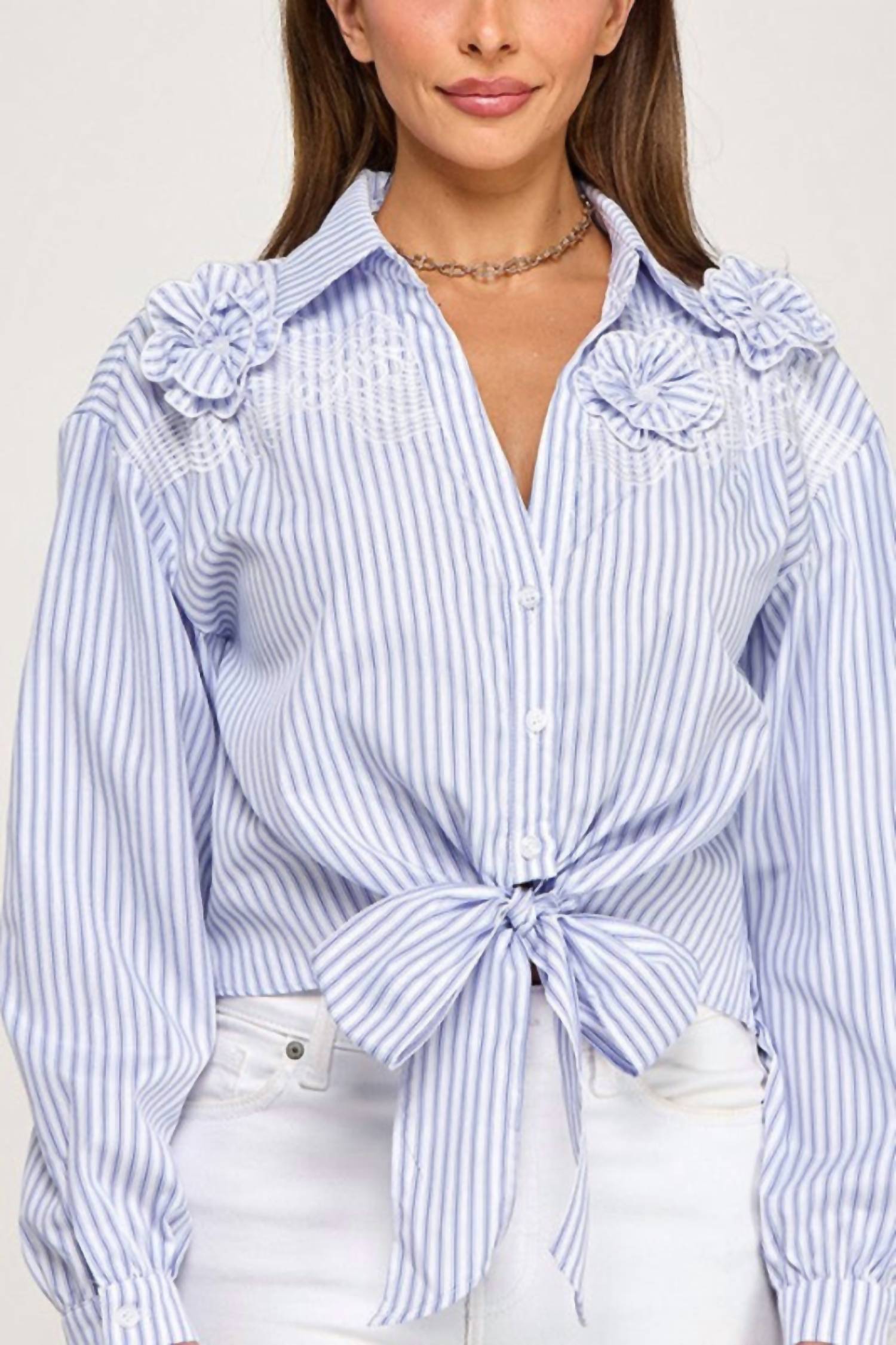 Milk & Honey - Migdalia Lace And Flower Detailed Blouse