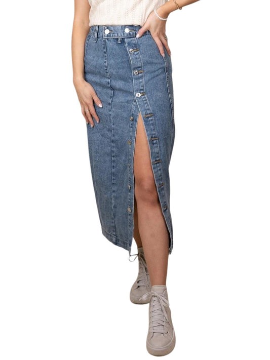 The Moment Collection - Taylor Denim Midi Skirt