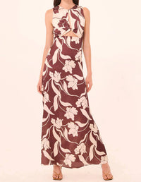 Misa Los Angeles Louanne Maxi Dress in chocolate flora - women's dress