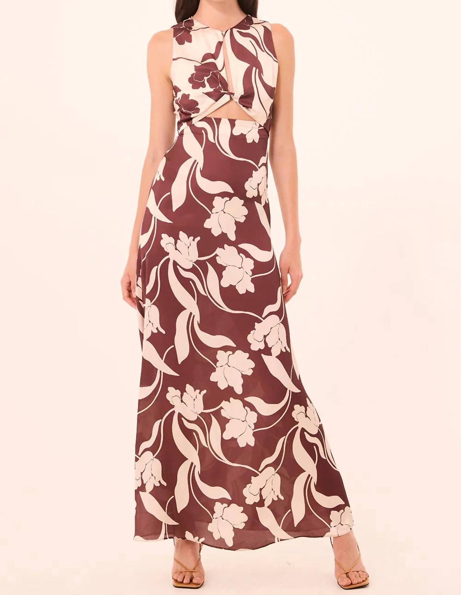 Misa Los Angeles Louanne Maxi Dress in chocolate flora - women's dress