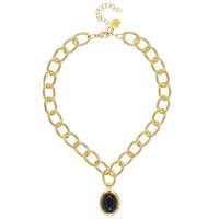 Susan Shaw - Women's Cabochon Loop Chain Necklace