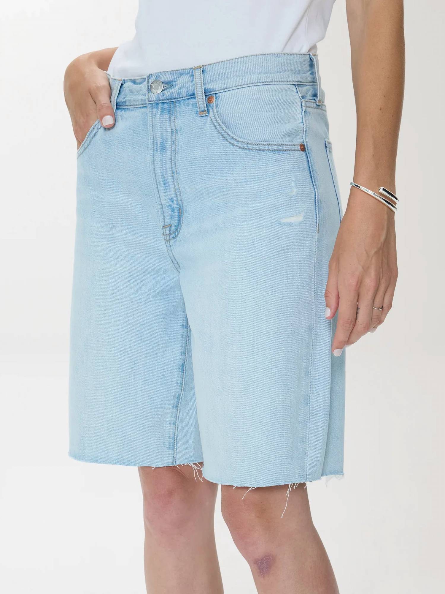 Pistola - Nolan Relaxed Straight Cut Off Denim Shorts