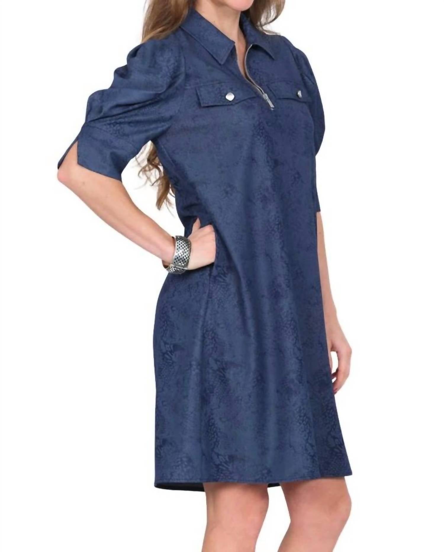 LIOR Good For You Dress in embossed denim - women's dress - detail view