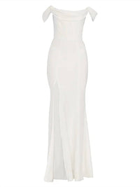 DRESS THE POPULATION Melania Bustier Mermaid Gown in white - women's dress - view 4