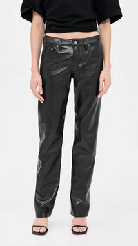 AGOLDE Low Rise Recycled Leather Slim Jeans in detox - women's jeans - view 4