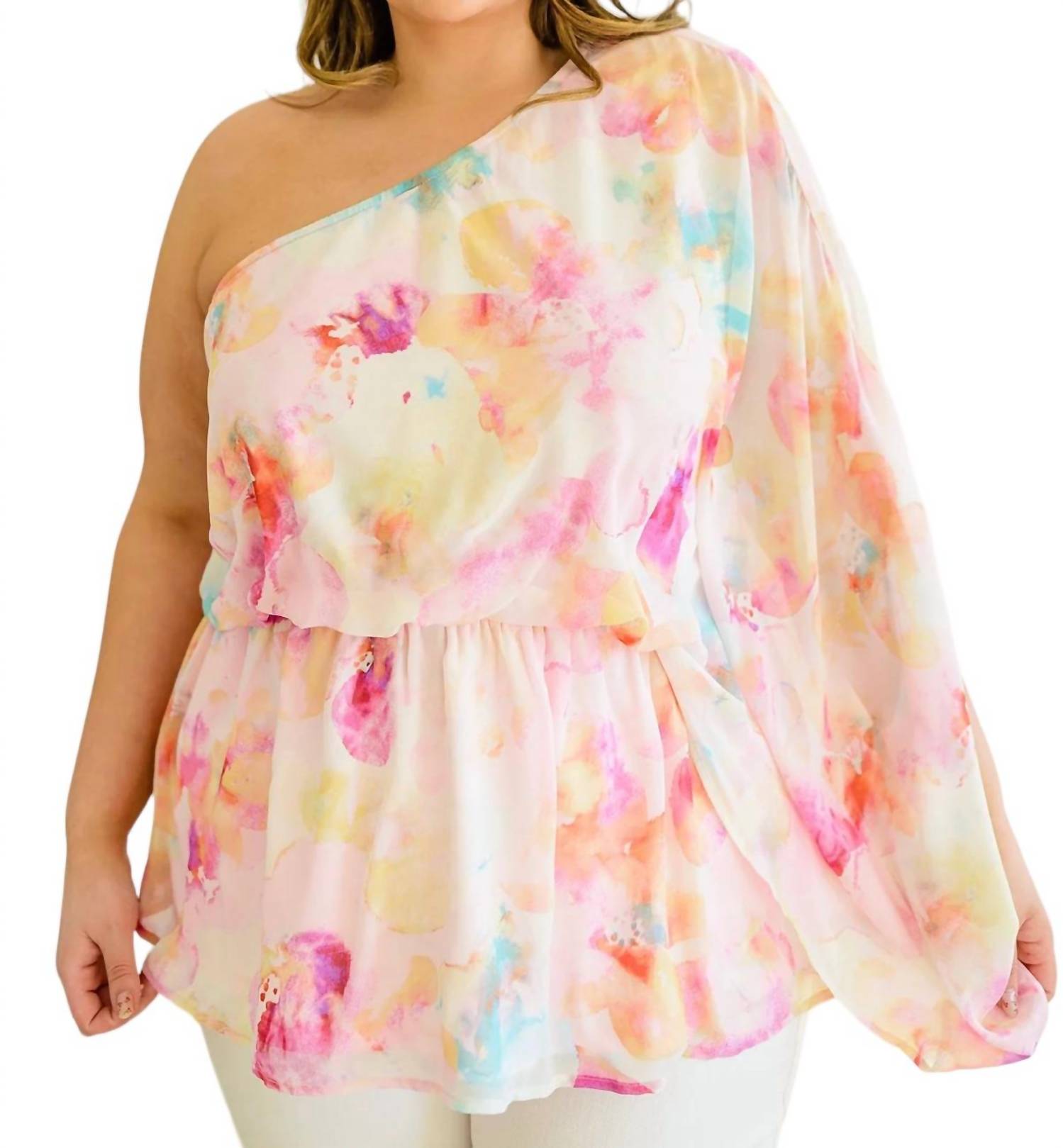 White Birch - Floral Peplum Blouse