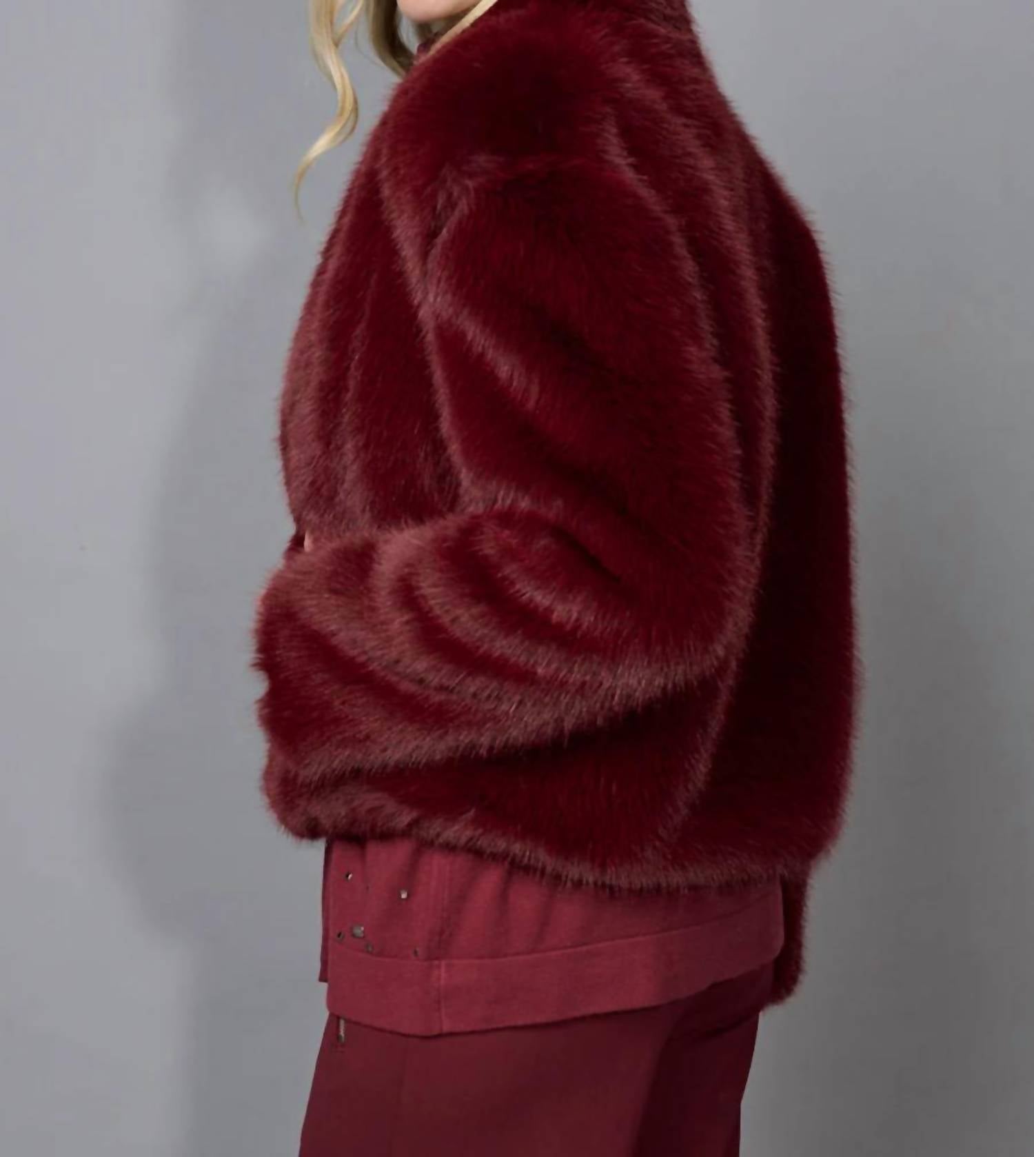 Picadilly - Zip-front Faux Fur Jacket