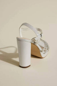 Galina - Women's Signature Peace Satin And Crystal Platform Heel Sandals
