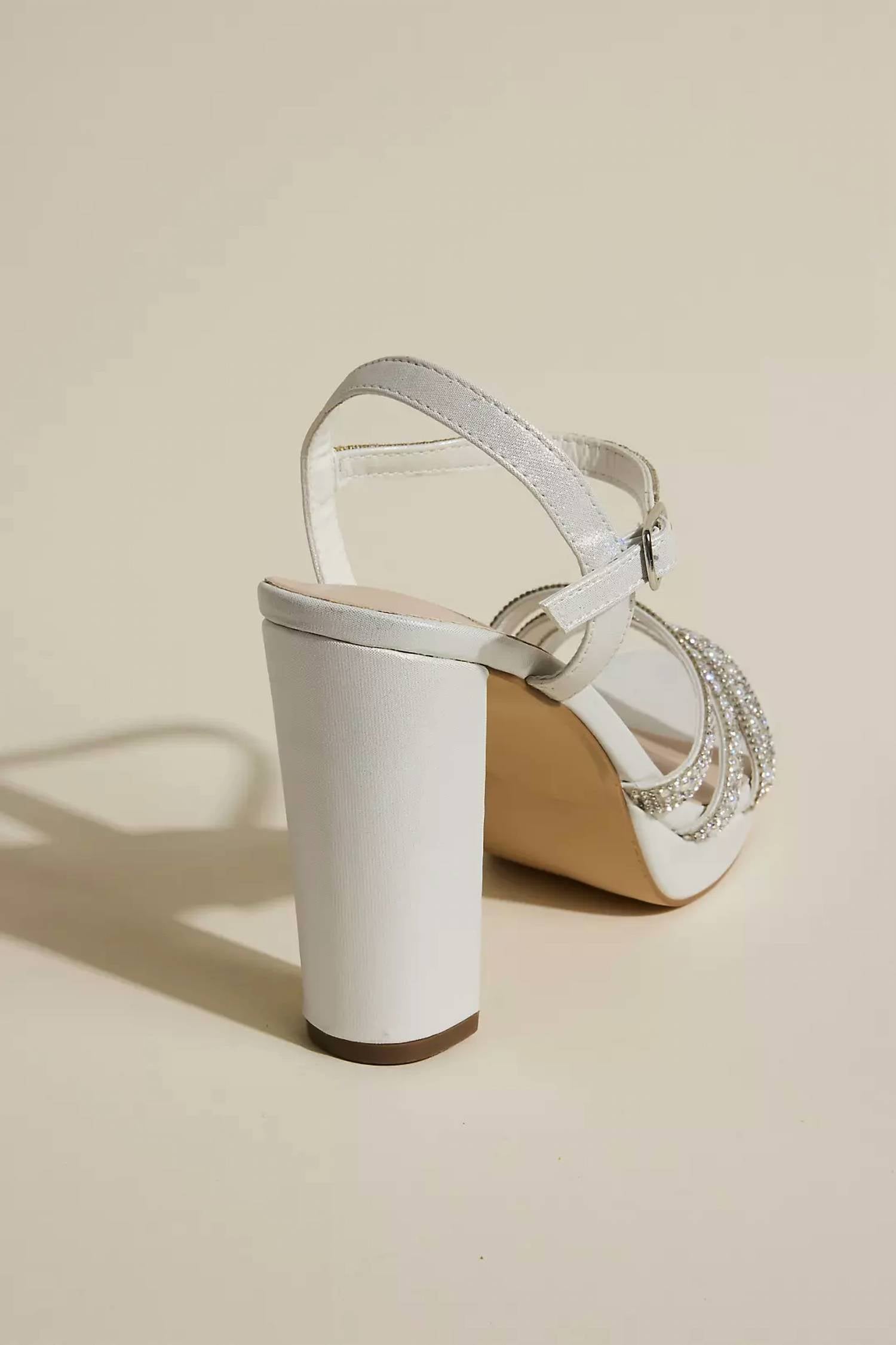 Galina - Women's Signature Peace Satin And Crystal Platform Heel Sandals