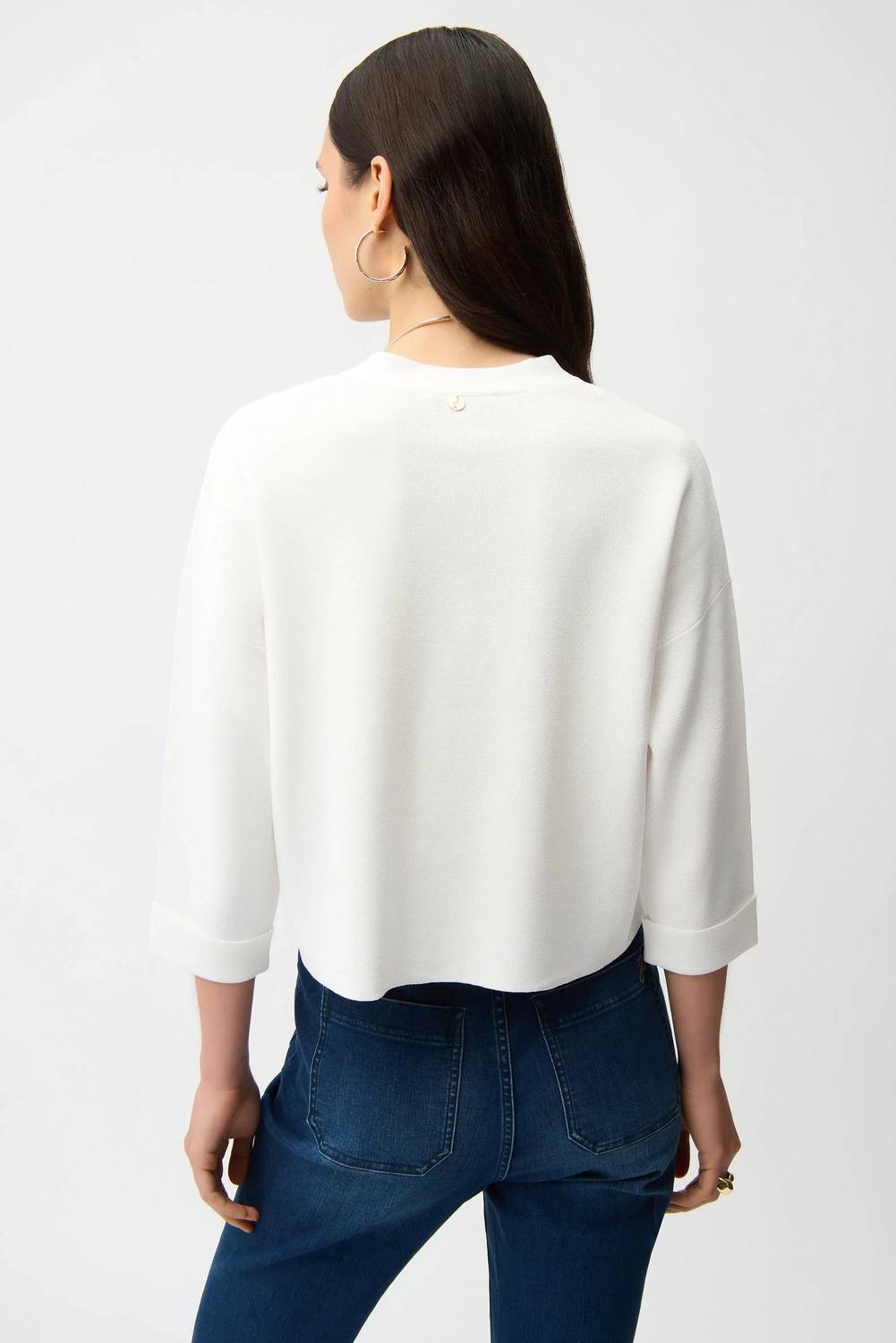 Joseph Ribkoff - Mirrored Grommet Accent Crop Cardigan