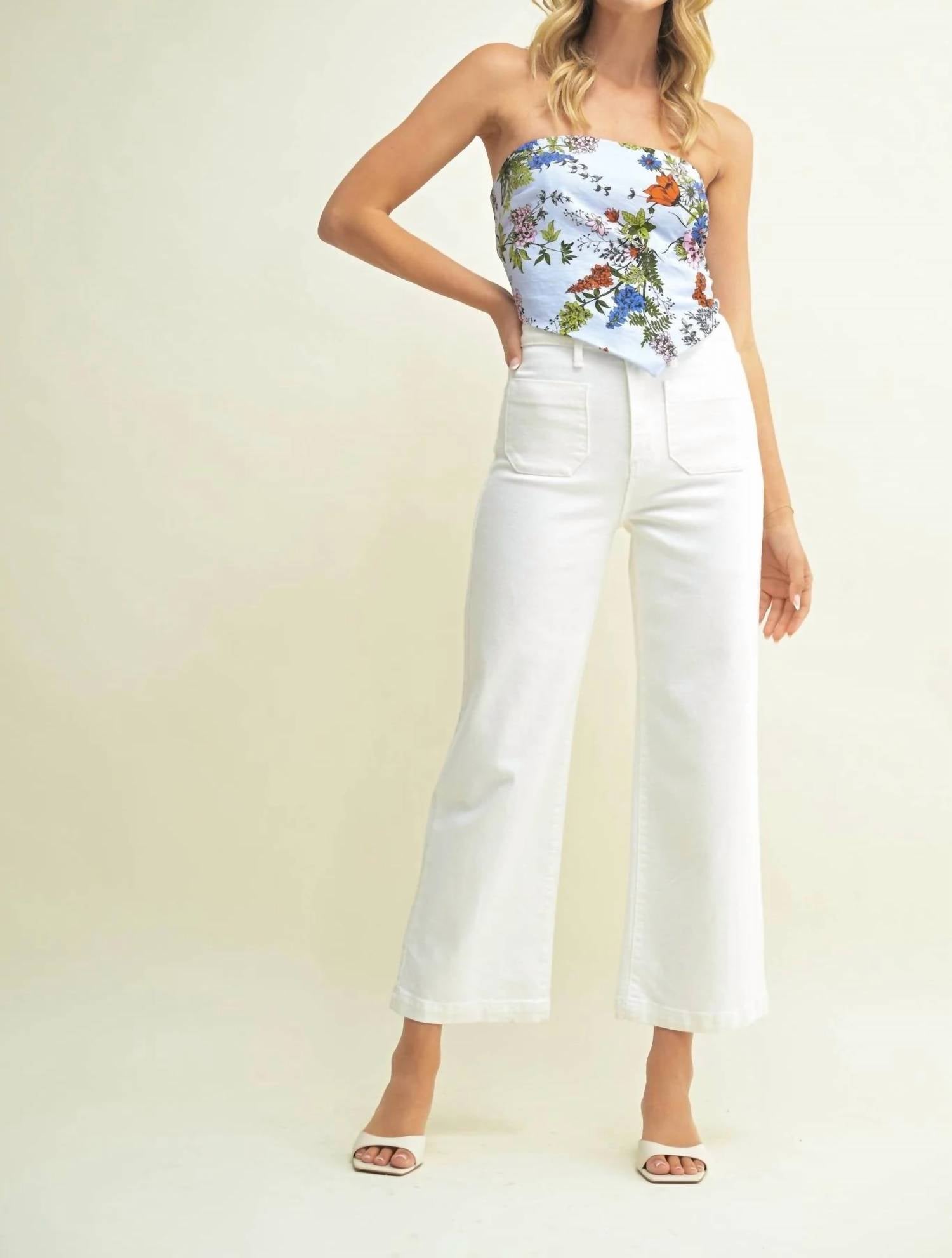 Just Black Denim - Patch Pocket Wide Leg Jean