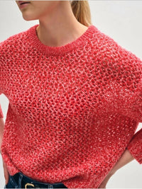 White + Warren - Cashmere Marled Mesh Sweater