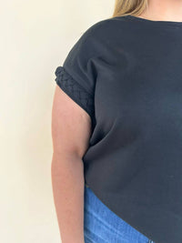 Entro - Sylvie Round Neck Cap Sleeve Top - Plus