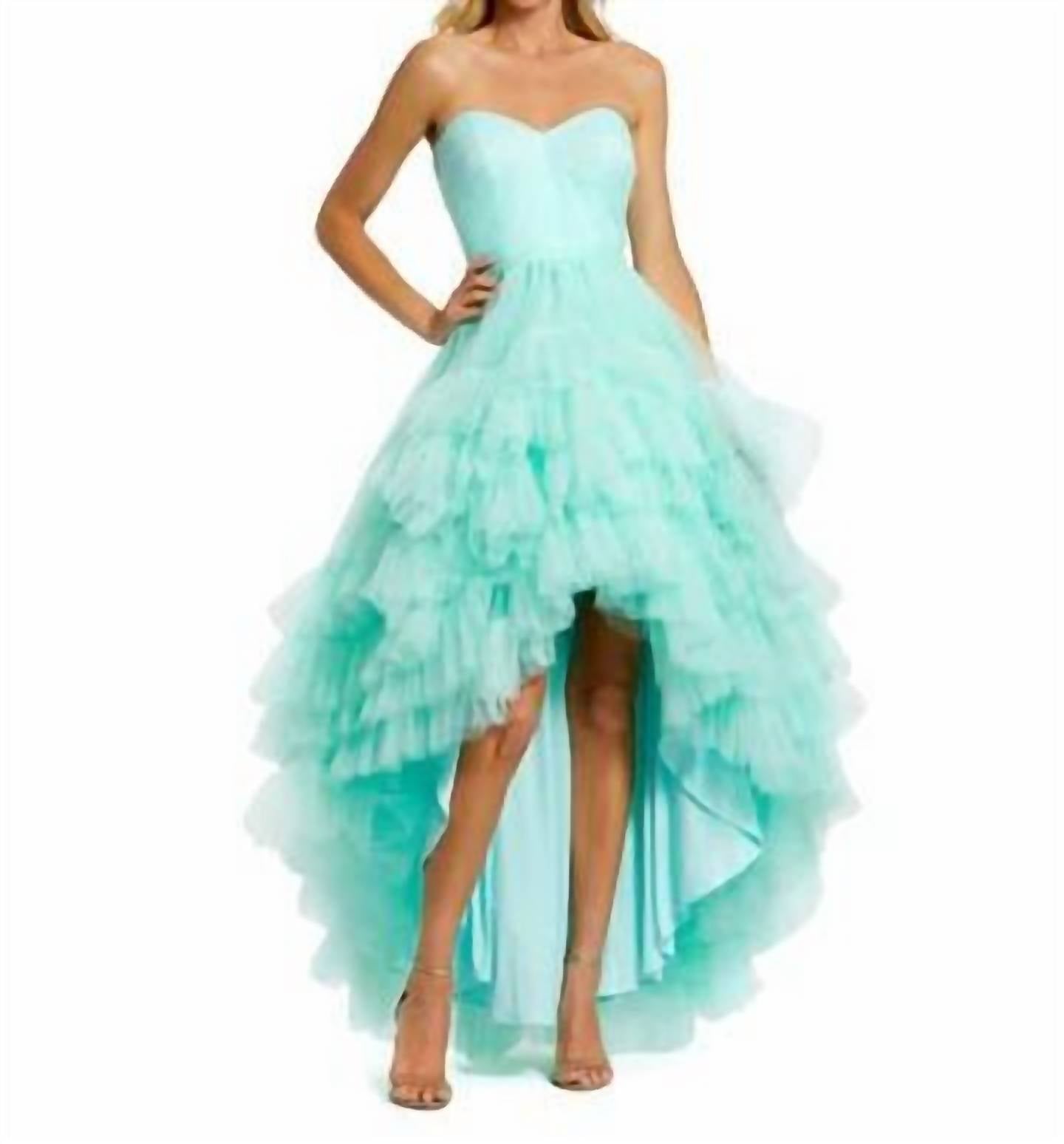 MAC DUGGAL Brenn Strapless Formal Prom Dress in aqua - women's dress