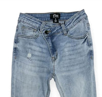 Flowers By Zoe - Girls Criss Cross Distressed Jeans