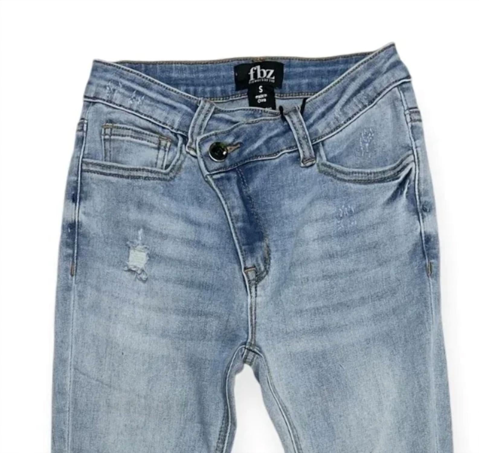 Flowers By Zoe - Girls Criss Cross Distressed Jeans
