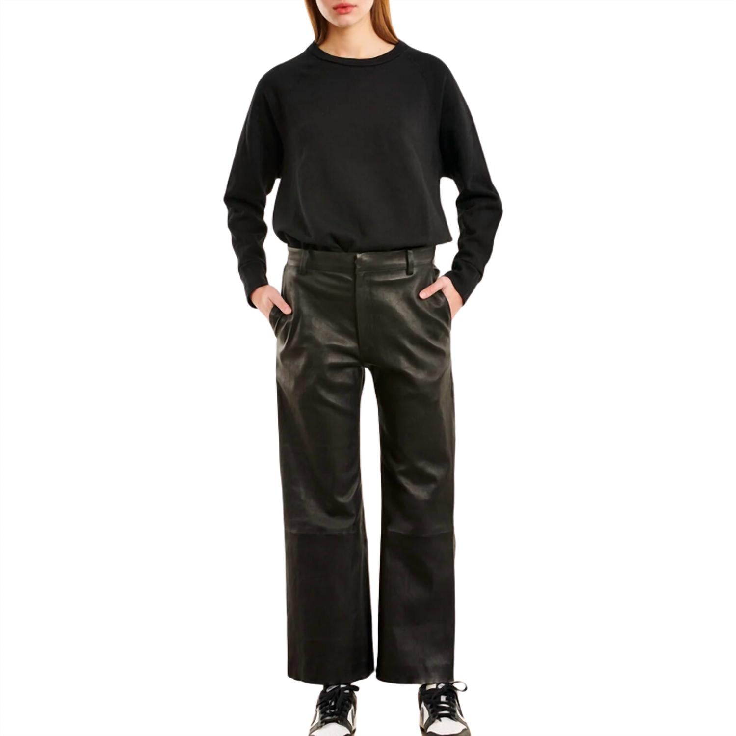 Sprwmn - Women's Leather Cropped Trousers