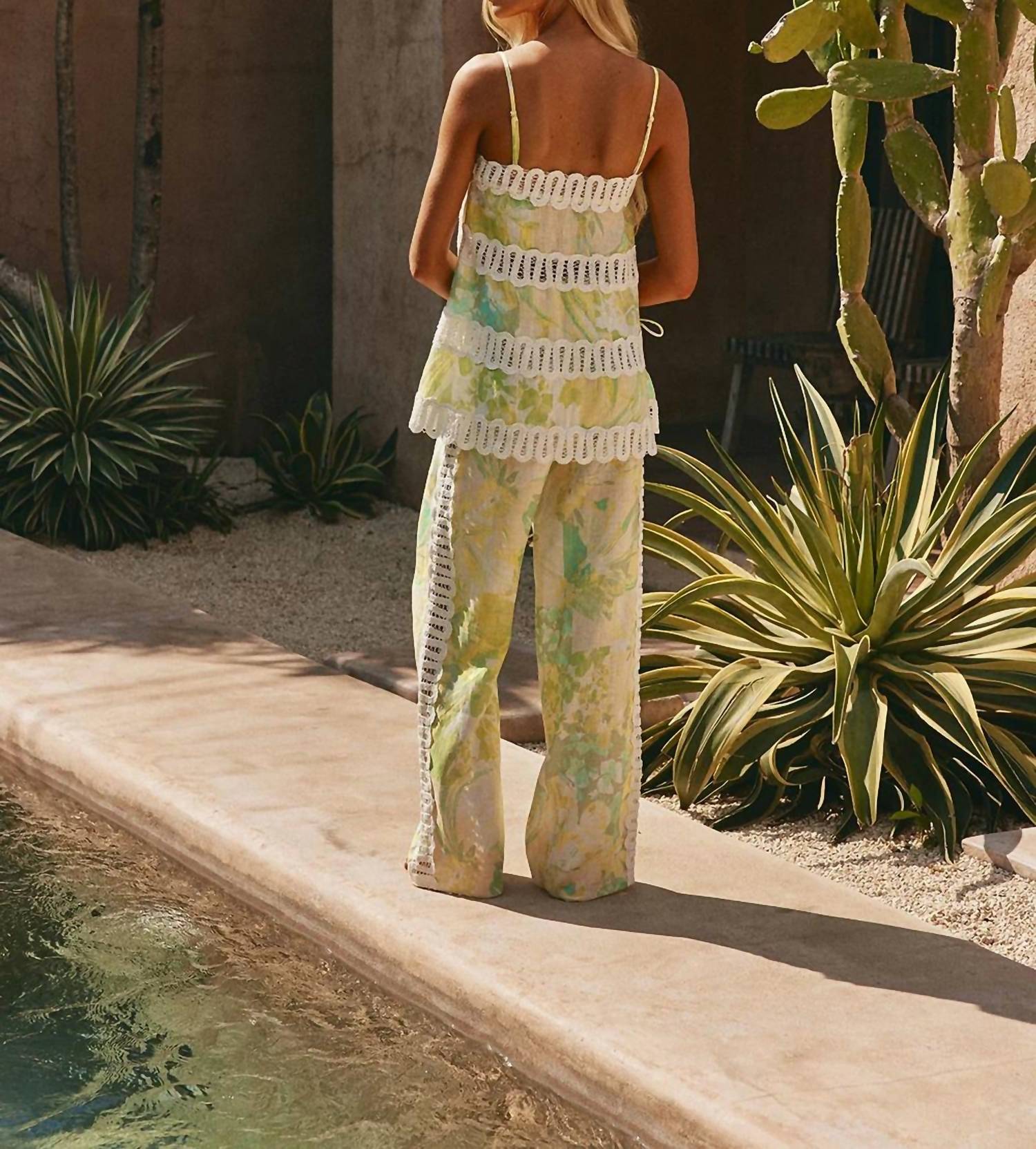 Sundayup - Tropical Lace Two-Piece Set