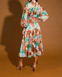 Flying Tomato - Printed Woven Midi Dress