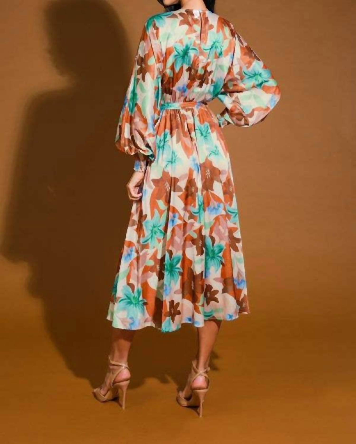 Flying Tomato - Printed Woven Midi Dress