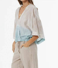 young fabulous & broke Tia Top in wave patina wash - women's shirt - detail view