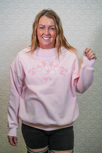 Sunkissed Coconut - Candy Cane Wonderland Embroidered Sweatshirt