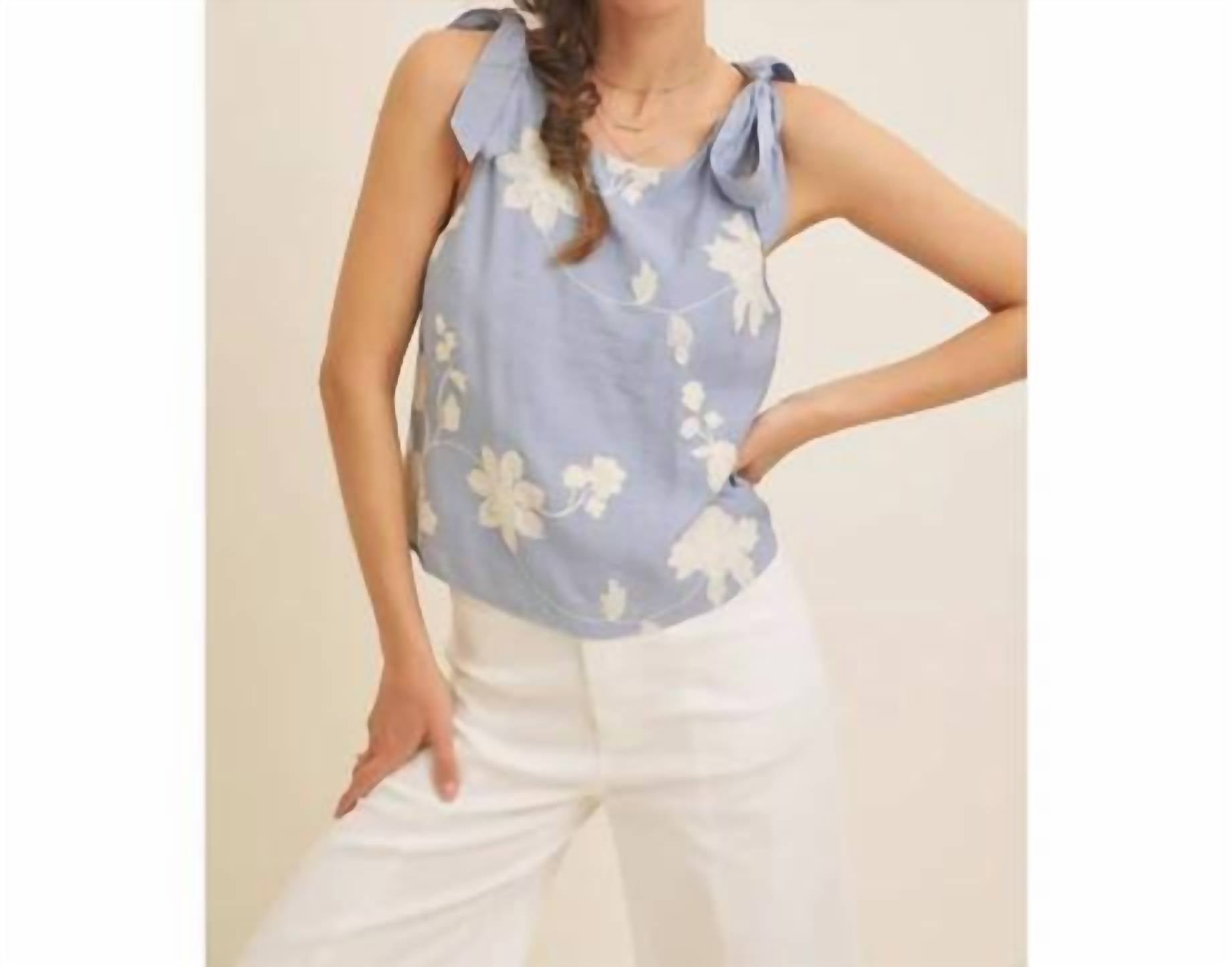 In February - Floral Embroidered Tank Top