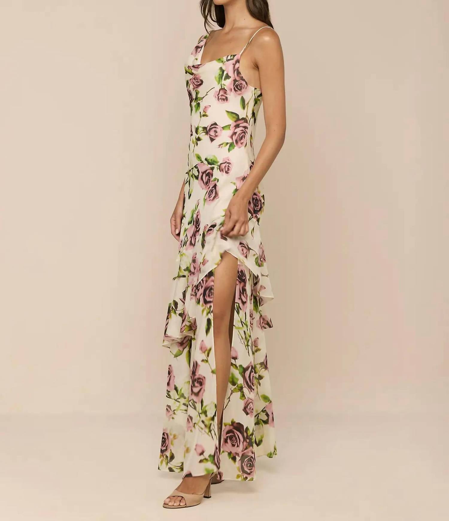L'Agence - Viola Silk Cowl-neck Gown
