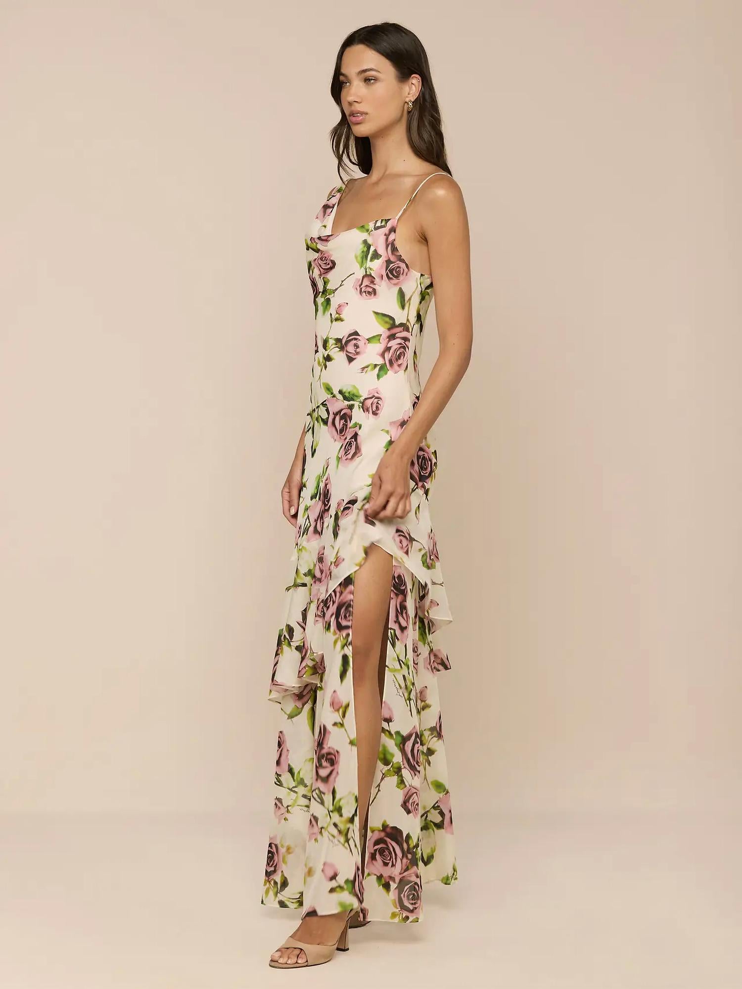 L'Agence - Viola Silk Cowl-neck Gown