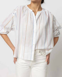 Lilla P - Bracelet Sleeve Shirred Blouse