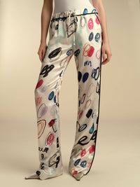Marina Moscone - Drawstring Satin Pajama Pants