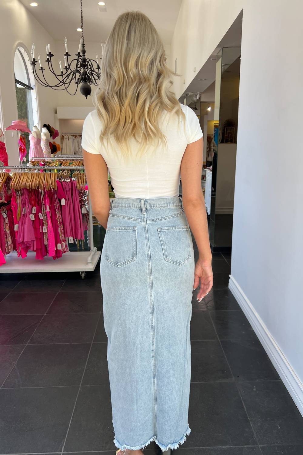 Hey Babe - Crawford Denim Maxi Skirt