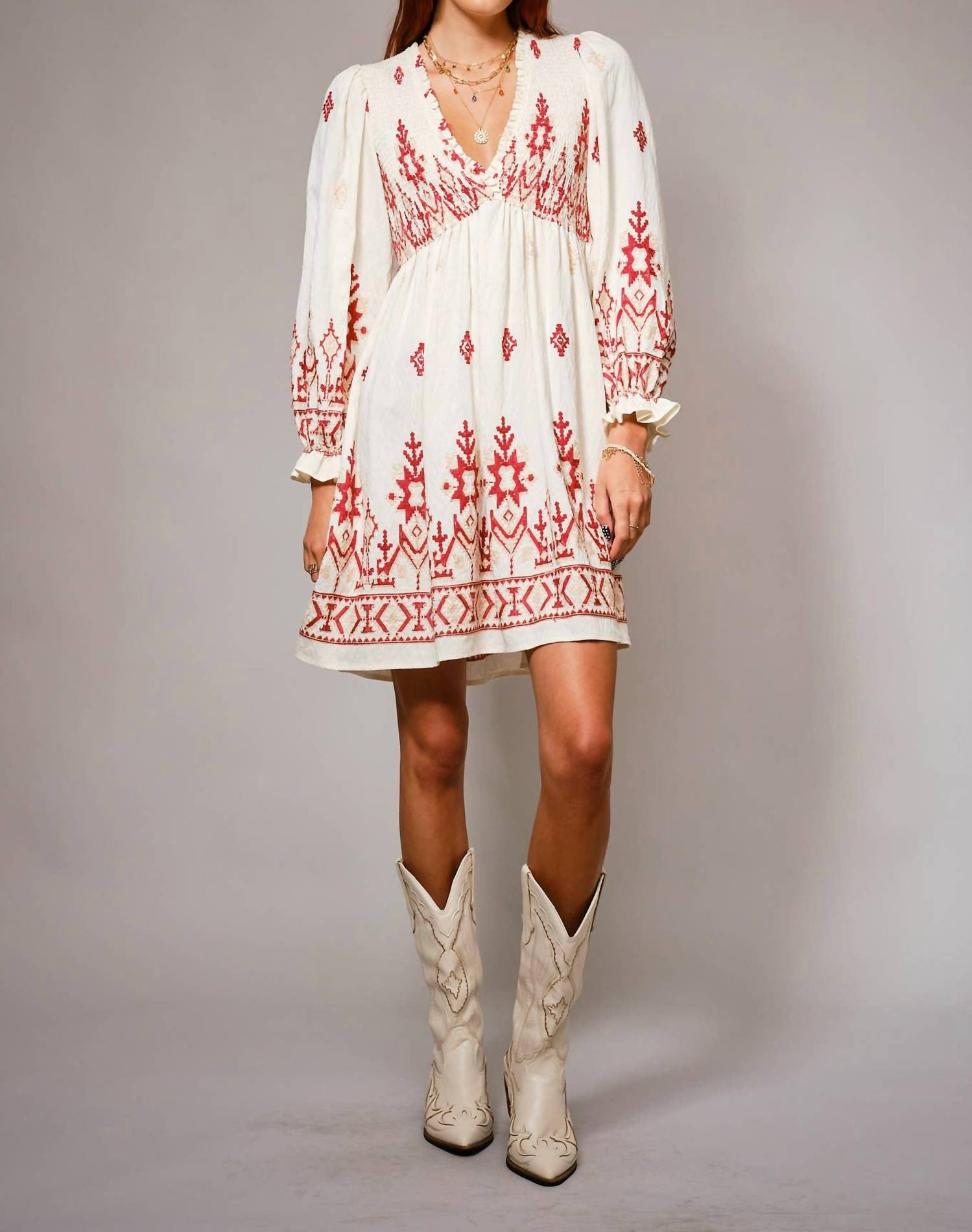 Blue B - Belinda Boho Embroidered Dress