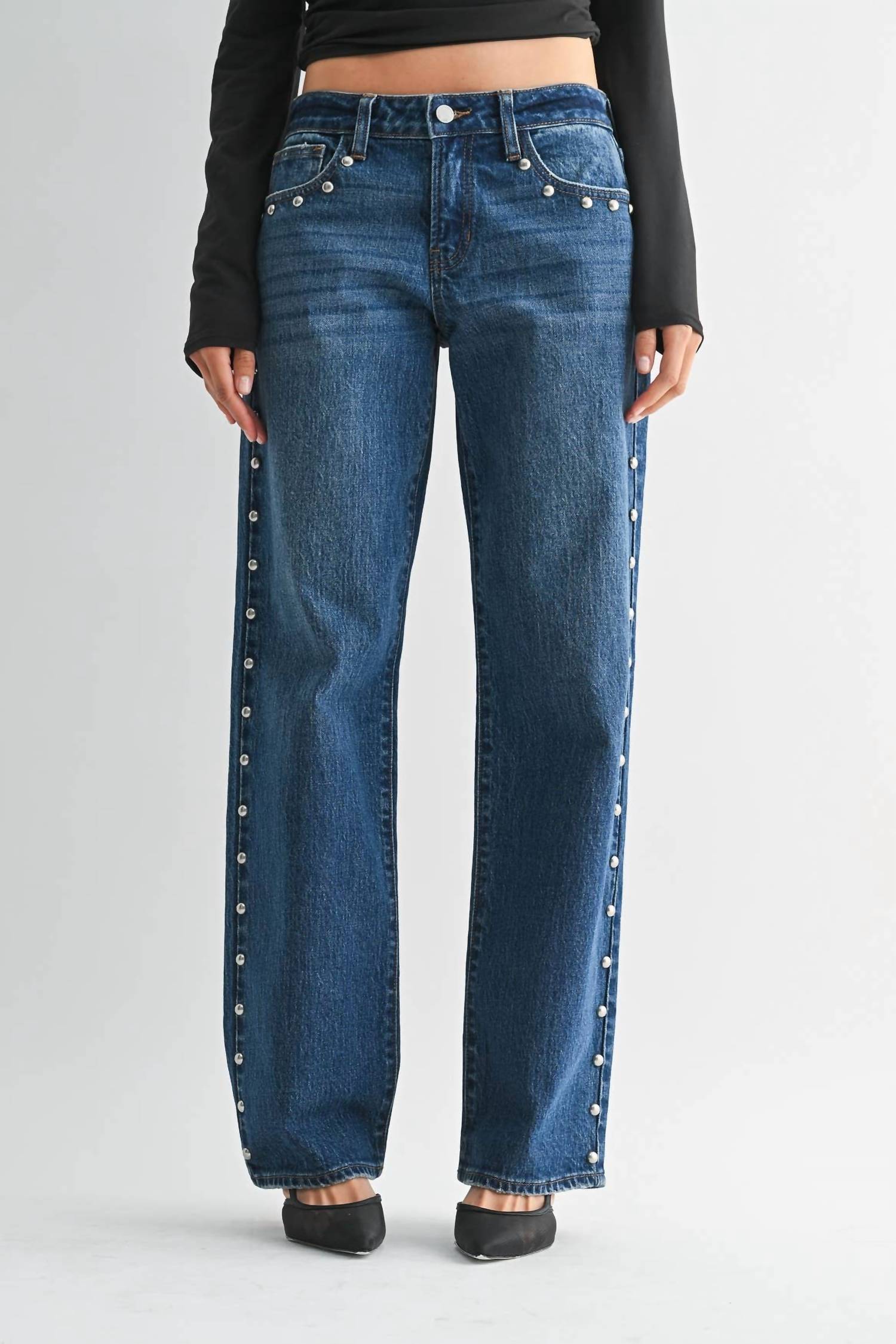 Jbd. - Low Rise Studded Baggy Jean