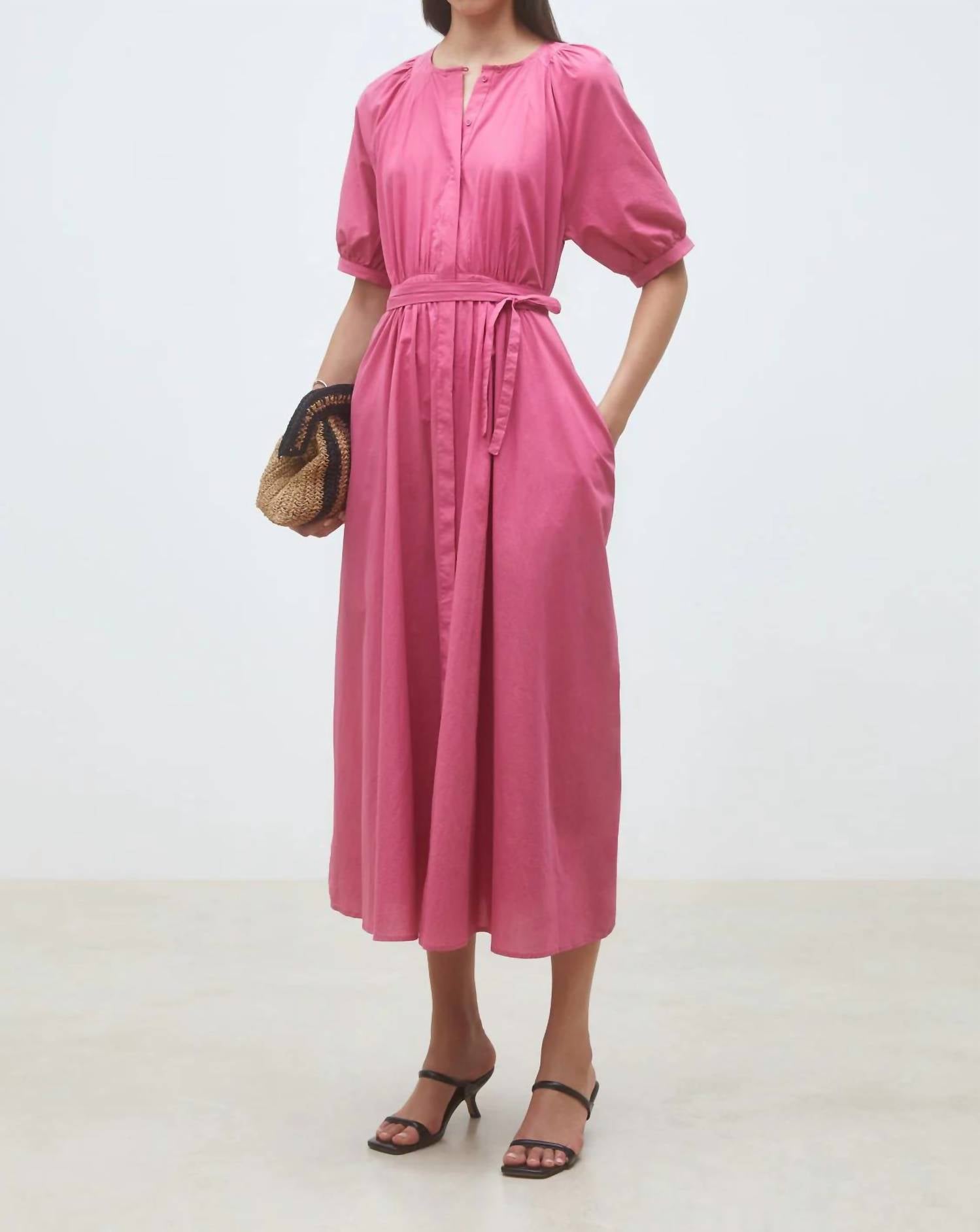 Suncoo - Cassie Long Poplin Midi Dress