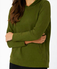 french kyss Pullover Hoodie in army - women's top - detail view