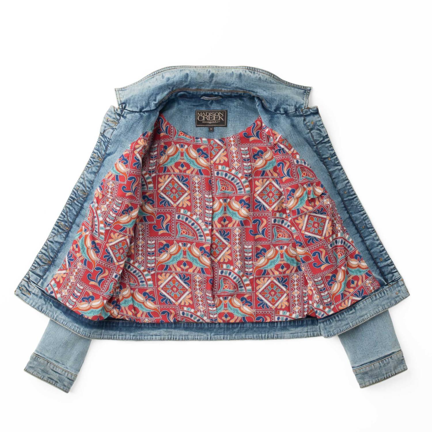 Madison Creek Outfitters Bison Beaded Jacket in aztec denim - women's jacket - view 4