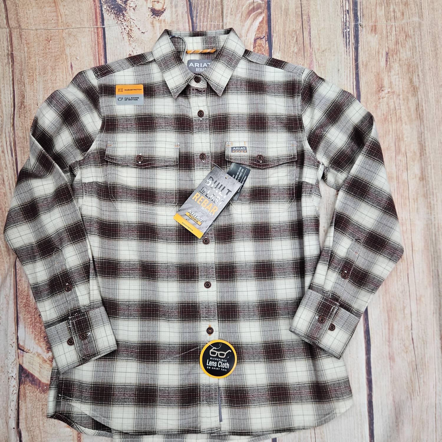 ARIAT Rebar Flannel Long Sleeves Shirt in wren ivory - women's shirt - alternate view
