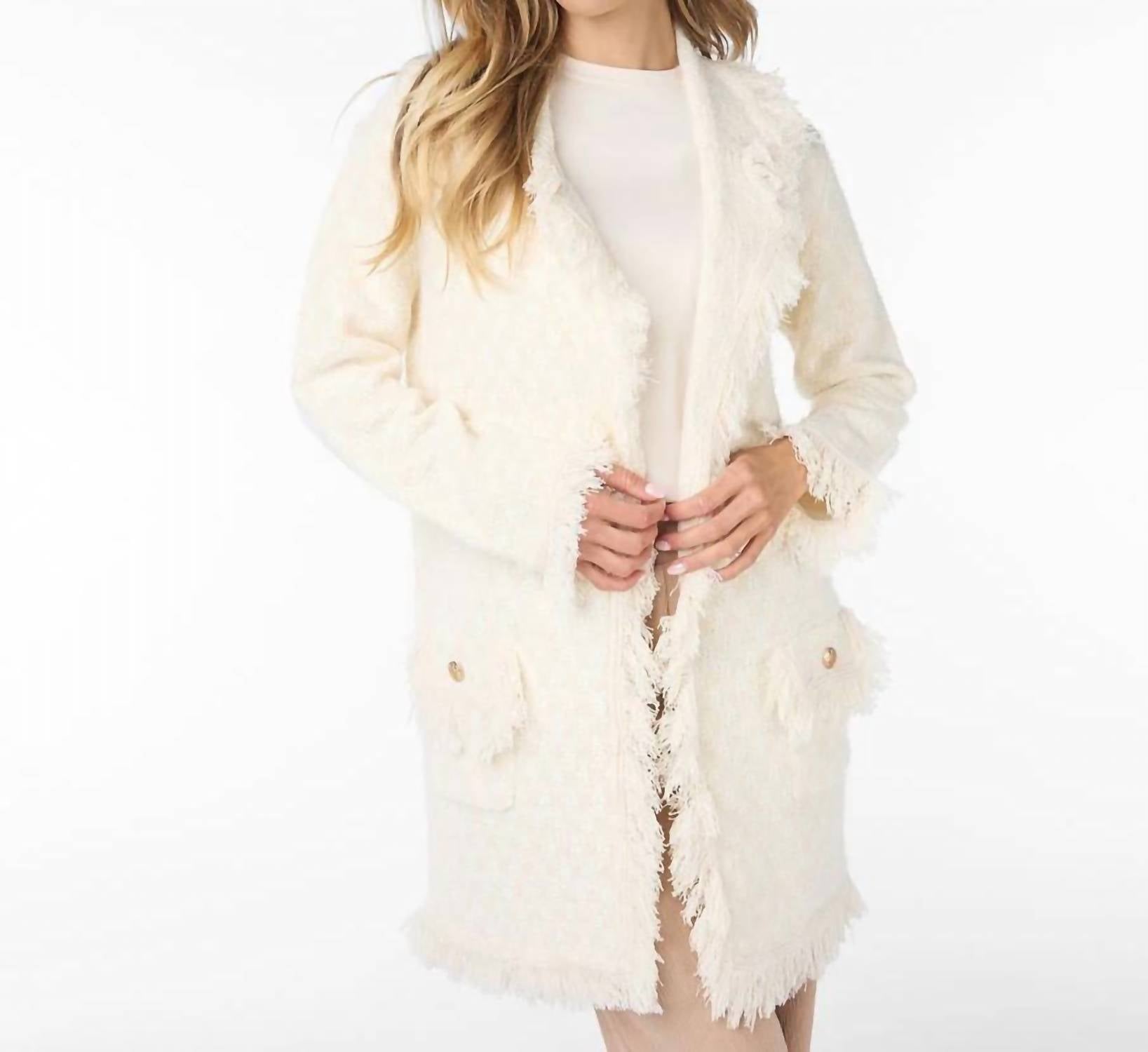 Esqualo - Felicity Fringe Long Cardigan