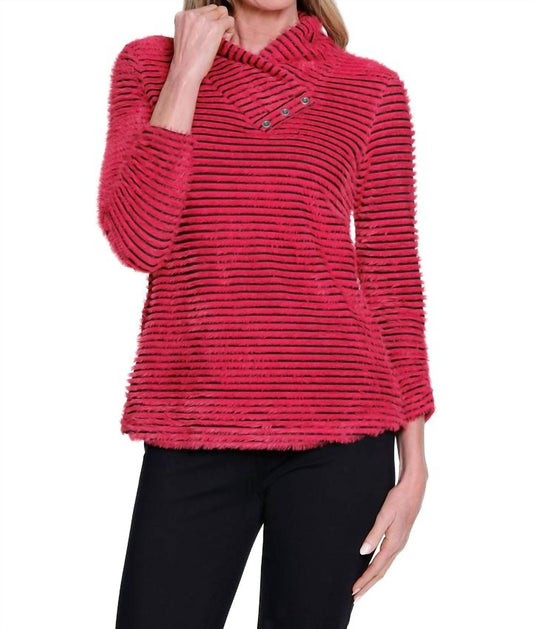 Multiples - Striped Collar Top