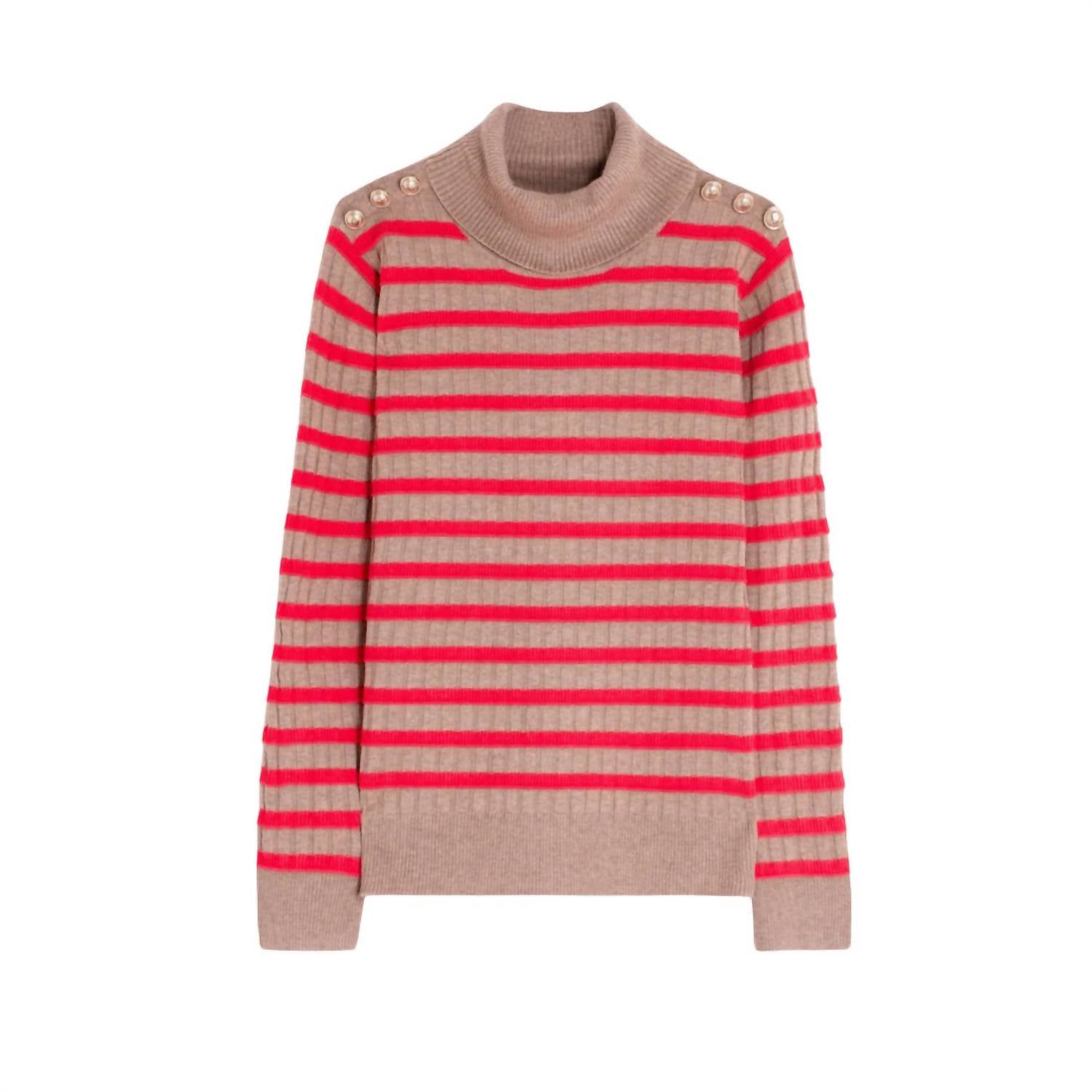 Vilagallo Sweater in beige and red - women's sweater - view 4