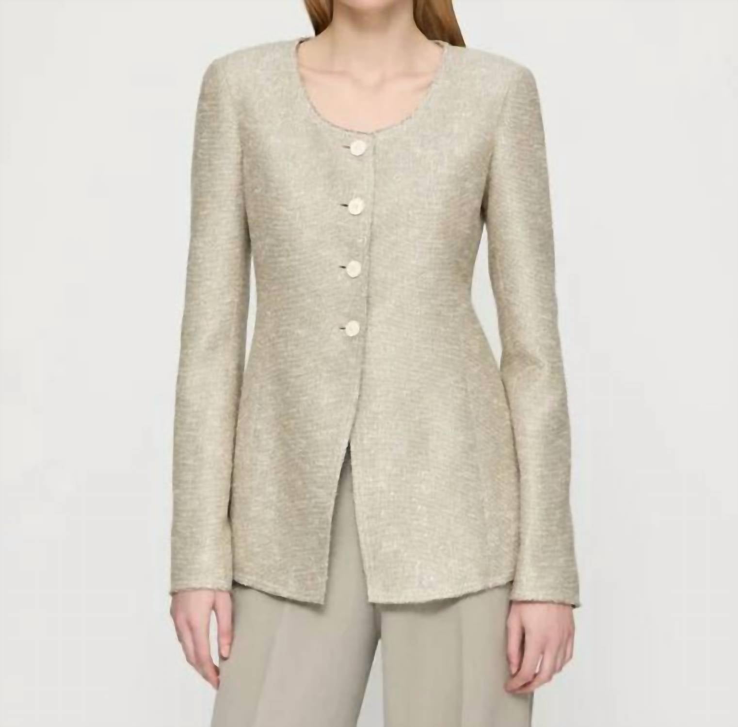 Lafayette 148 - Sequin Speckled Tweed Fitted Jacket