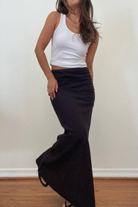 Et Clet - Stripe Bias Cut Maxi Skirt