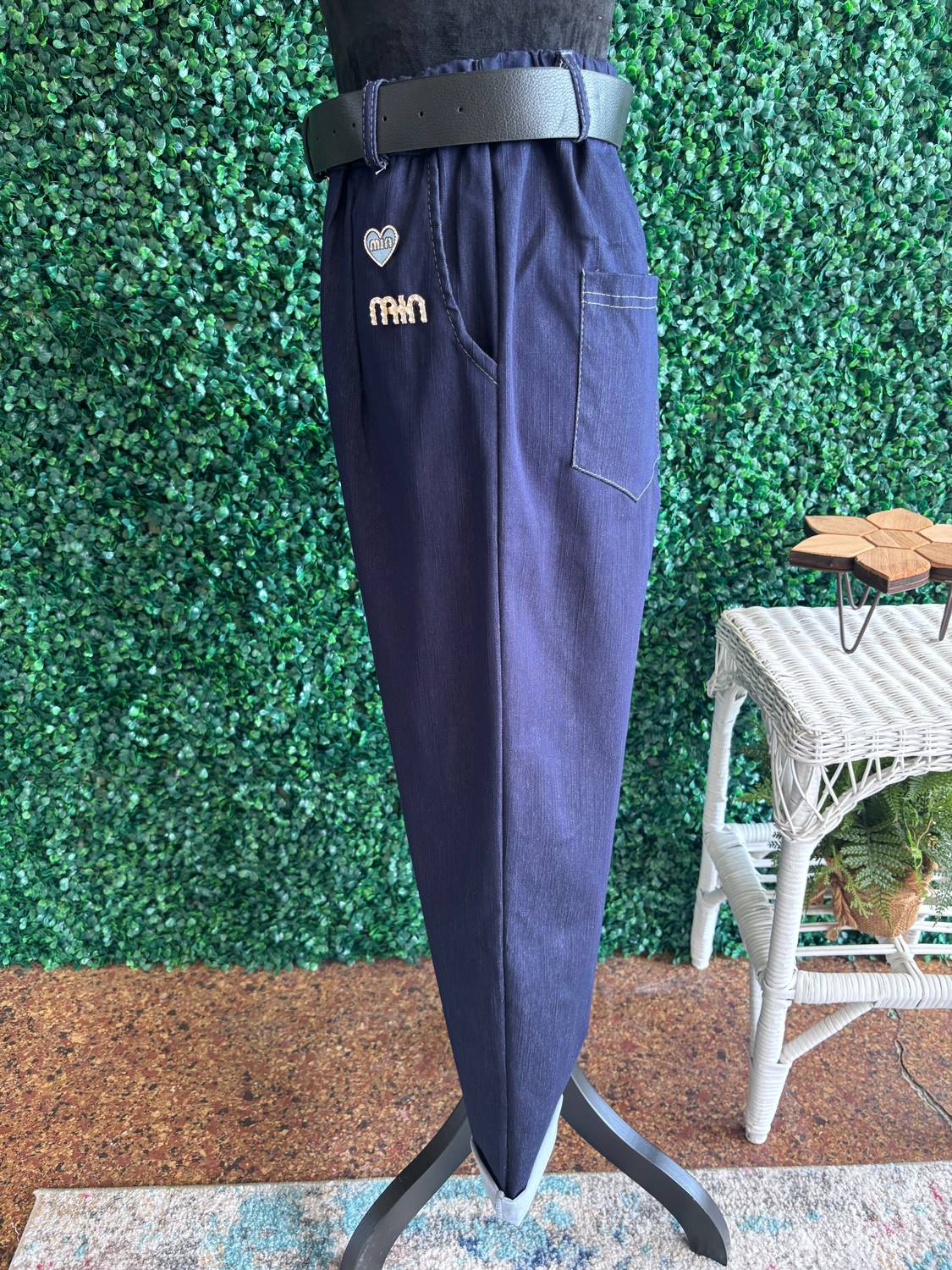 AQRL Women's Tied Up In Style Pant in style pant in dark denim - women's pants - alternate view